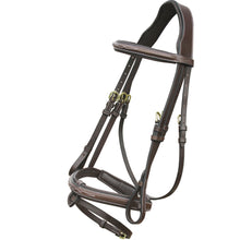 ExionPro Designer Stitched Mono Crown Piece Snaffle Bridle With Rubber Reins