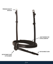 Replacement Noseband of ExionPro Fully Padded Snaffle Bridle with U Shaped Detachable Flash