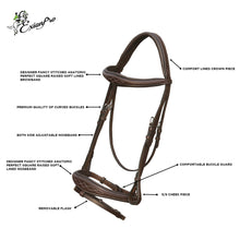 ExionPro Fancy Stitched Raised Anatomical Bridle with Rubber Reins