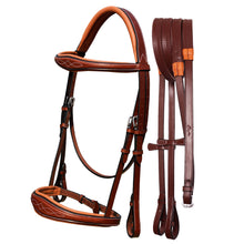 ExionPro Fancy Stitched Raised Anatomical Bridle with Reins without Flash