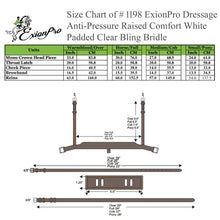 ExionPro Dressage Anti-Pressure Raised Comfort White Padded Clear Bling Bridle