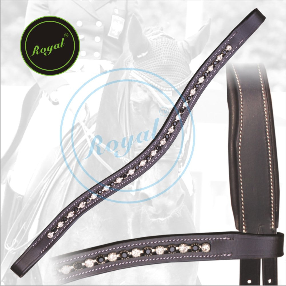 ExionPro Designer Sparkling Black & White linked Crystal Browband