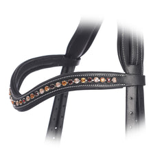 ExionPro Elegant Soft Padded Light Peach, Burgundy, Topaz Colored Crystal Browband