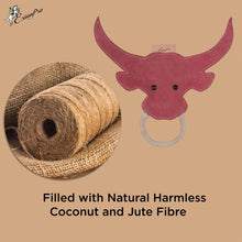 ExionPro Natural Leather Bull Dog Toy with Non Toxic Fiber Stuffing- Pink Color