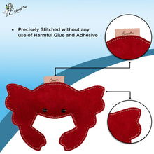 ExionPro Natural Leather Crab Dog Toy with Non Toxic Fiber Stuffing- Red Color