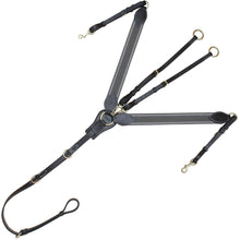 ExionPro Wide Elastic 3 Point Breastplate - Grey Elastic & White Lines