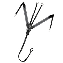 ExionPro Wide Elastic 3 Point Breastplate - Grey Elastic & White Lines