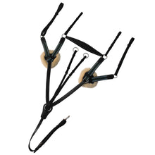 ExionPro 5 Point Breastplate with Sheepskin Padding - Green Elastic & White Lines