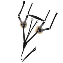 ExionPro 5 Point Breastplate with Sheepskin Padding - Grey Elastic & White Lines