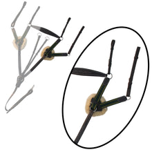ExionPro 5 Point Breastplate with Sheepskin Padding - Green Elastic & Yellow Lines