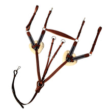 ExionPro 5 Point Breastplate with Sheepskin Padding - Navy Blue Elastic & White Lines