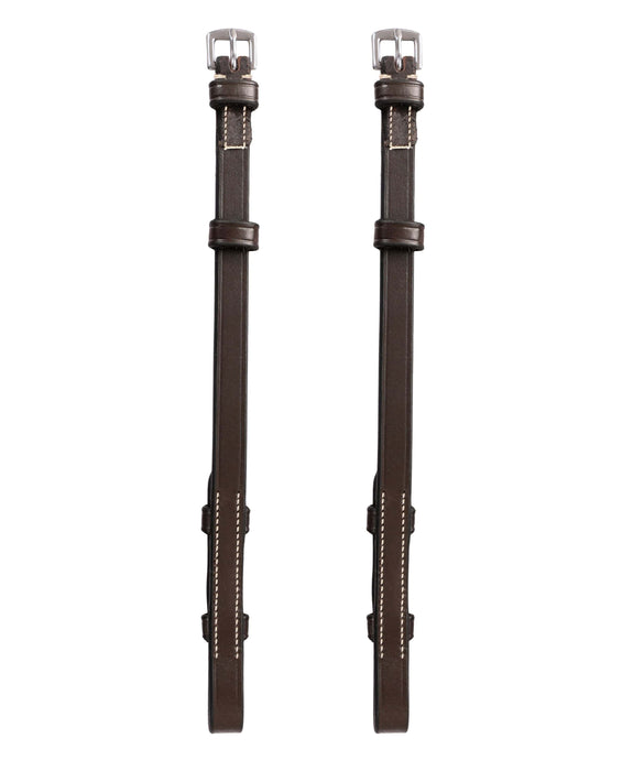 ExionPro Bridle Cheek Pieces With Hook Fastening - White Stitching