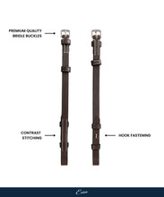 ExionPro Bridle Cheek Pieces With Hook Fastening - White Stitching