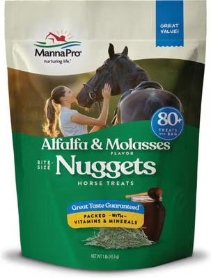 Bite Size Nuggets & Wafers for Horses - Alfalfa & Molasses, 1 lb