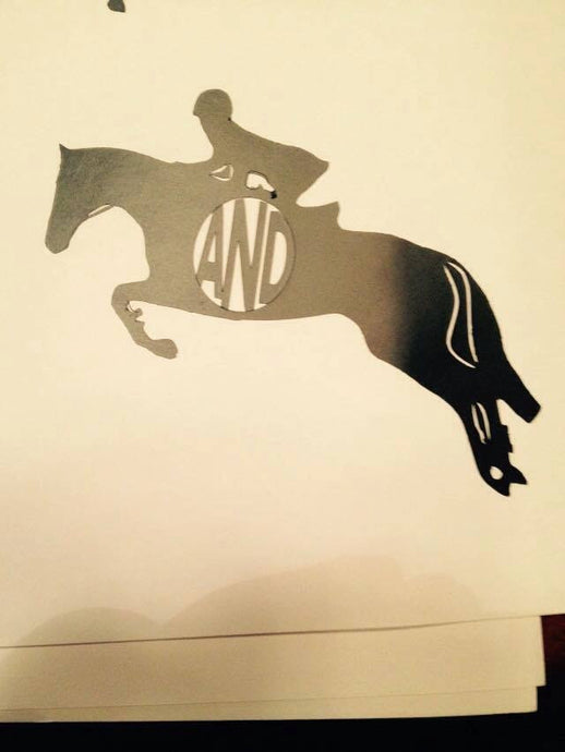 Equitation  horse Decal (side view) - KJ Creations 
