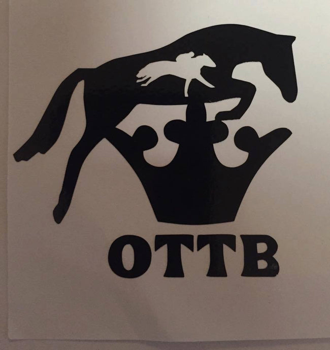 OTTB Hunter 3pt Crown Decal (Side View) - KJ Creations 