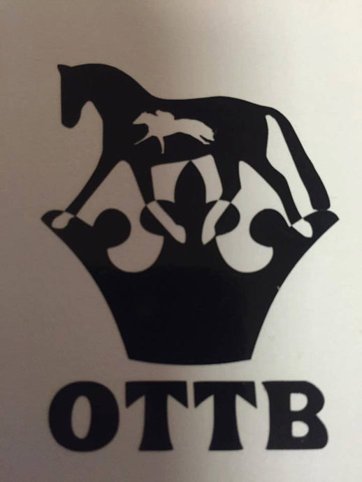 OTTB Dressage horse 3pt Crown Decal (Side View) - KJ Creations 