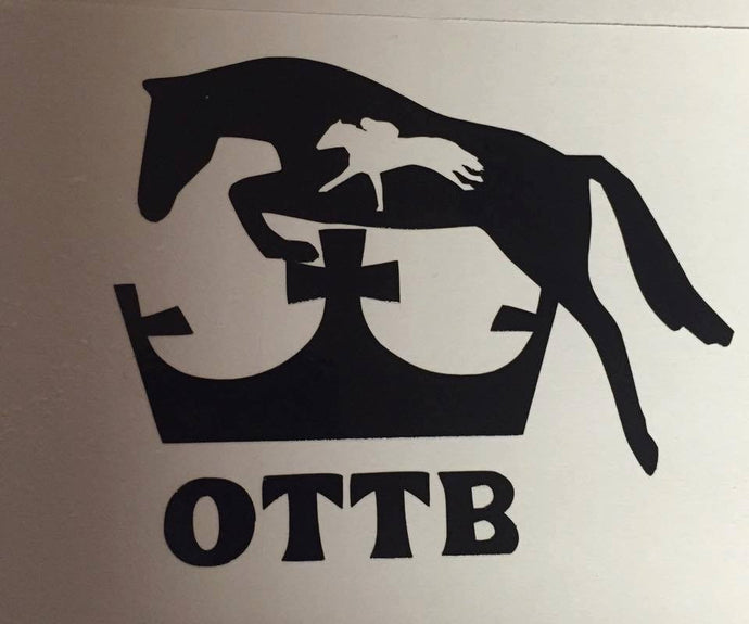 OTTB Hunter Cross Crown Decal (Side View) - KJ Creations 