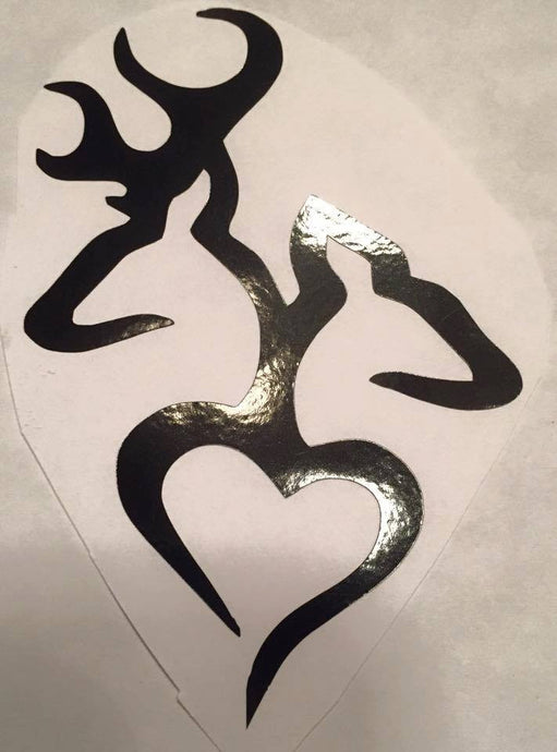 Lifestyle Fun: Browning Deer/Doe above heart - KJ Creations 