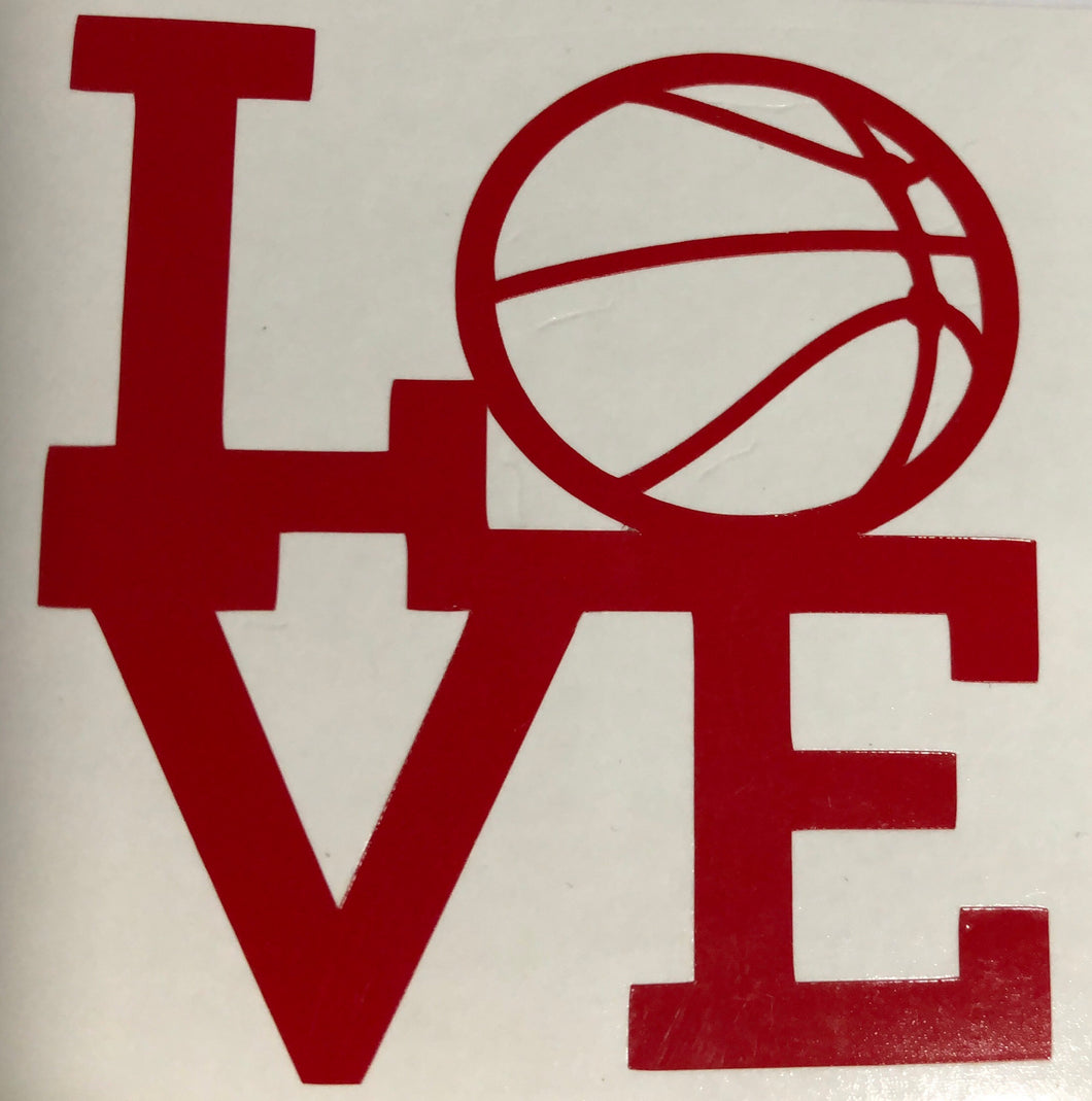 LOVE Basketball Decal