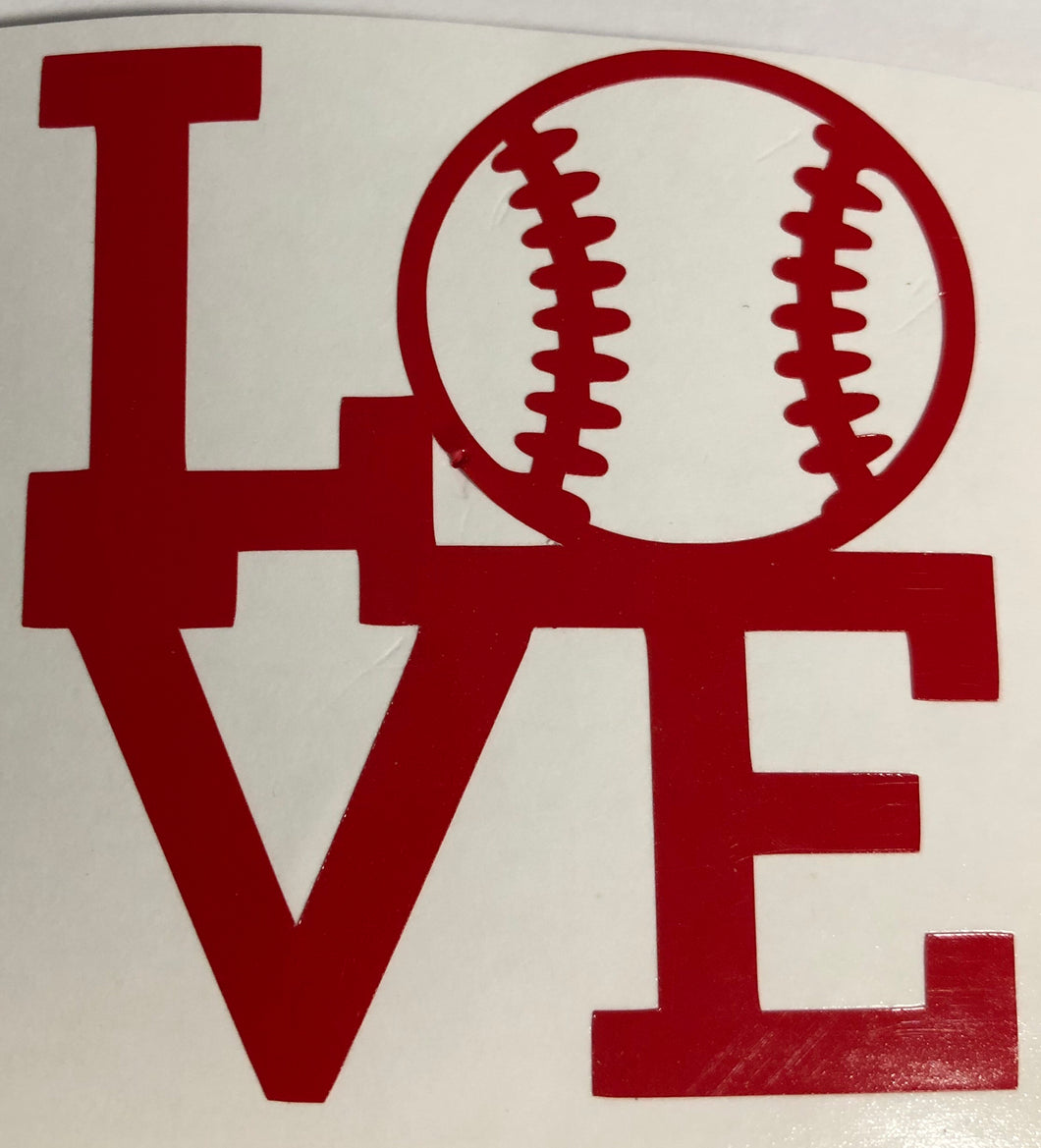 LOVE Baseball Decal