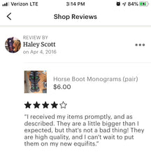 Horse/Pony boot monogram set