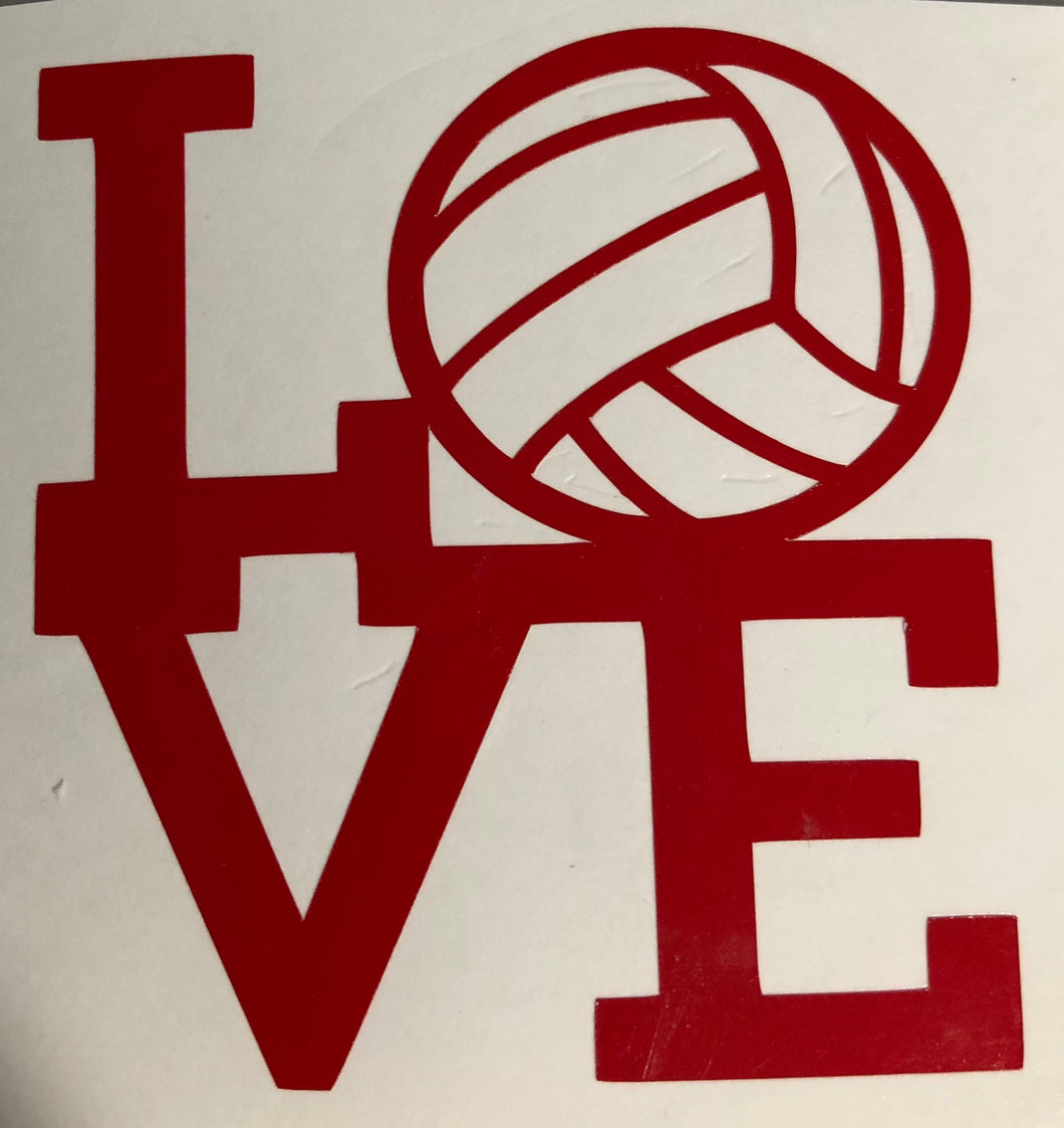 LOVE Volleyball Decal