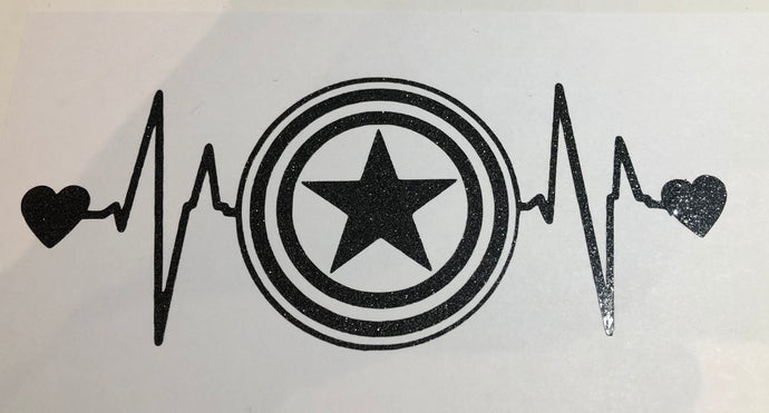 Marvel Inspired CA shield heart line